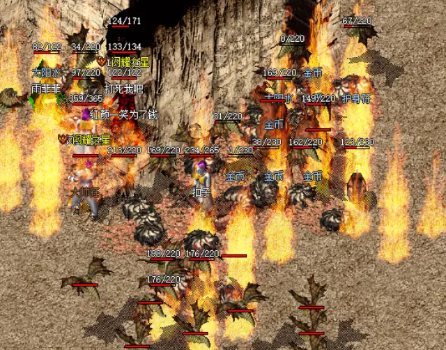 猪洞二层刷黑野猪合作雷电术和魔法盾可